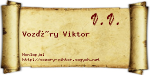 Vozáry Viktor névjegykártya